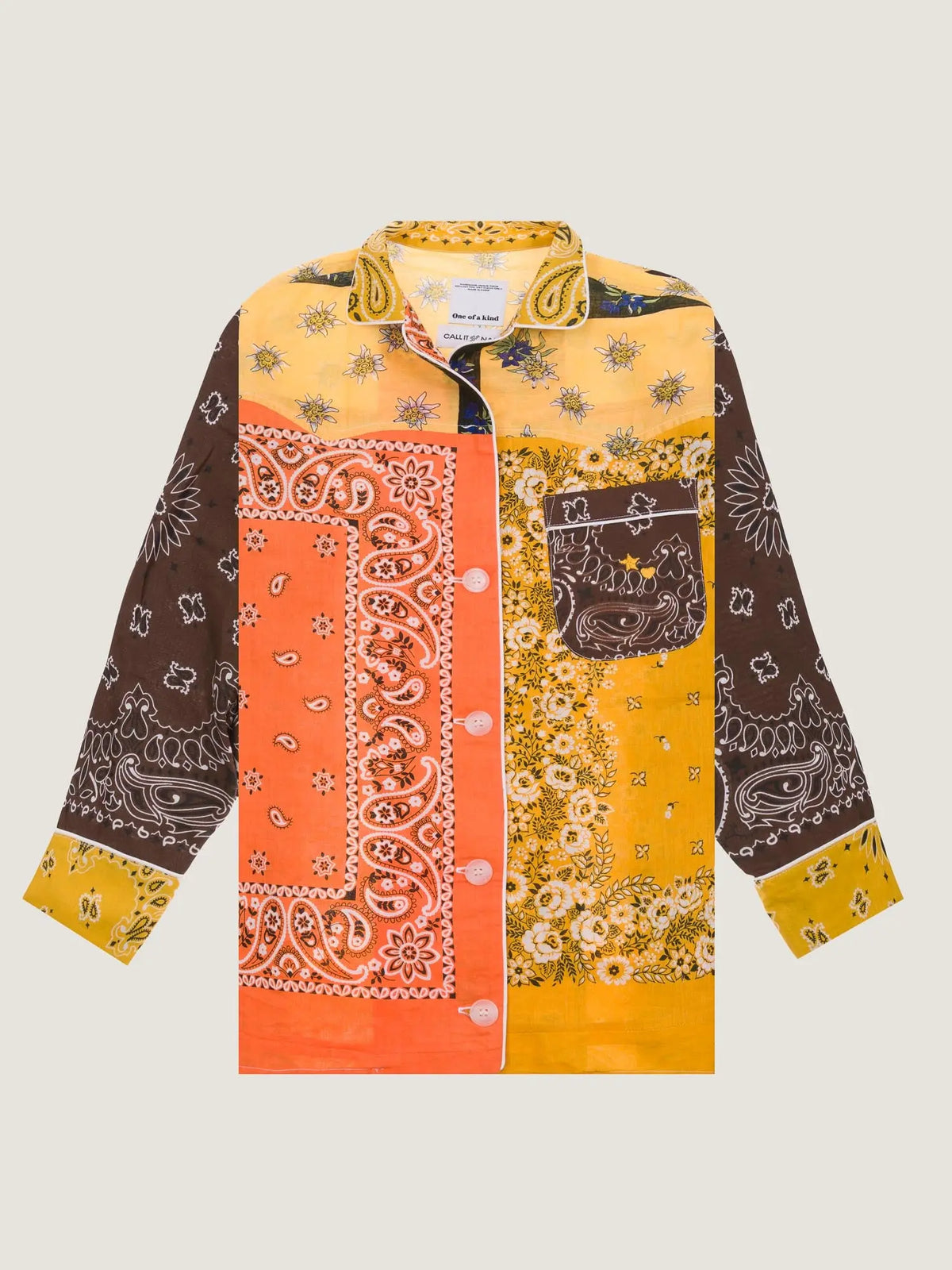 Shirt 187 - Mustard / Brown - Size M