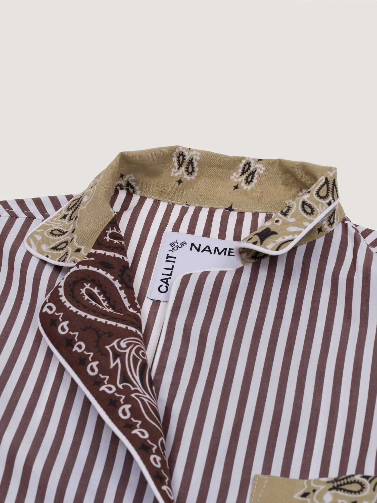 Chemise rayée - Marron / Beige