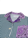 Striped Shirt - Vert Bouteille / Lilas / Violet 