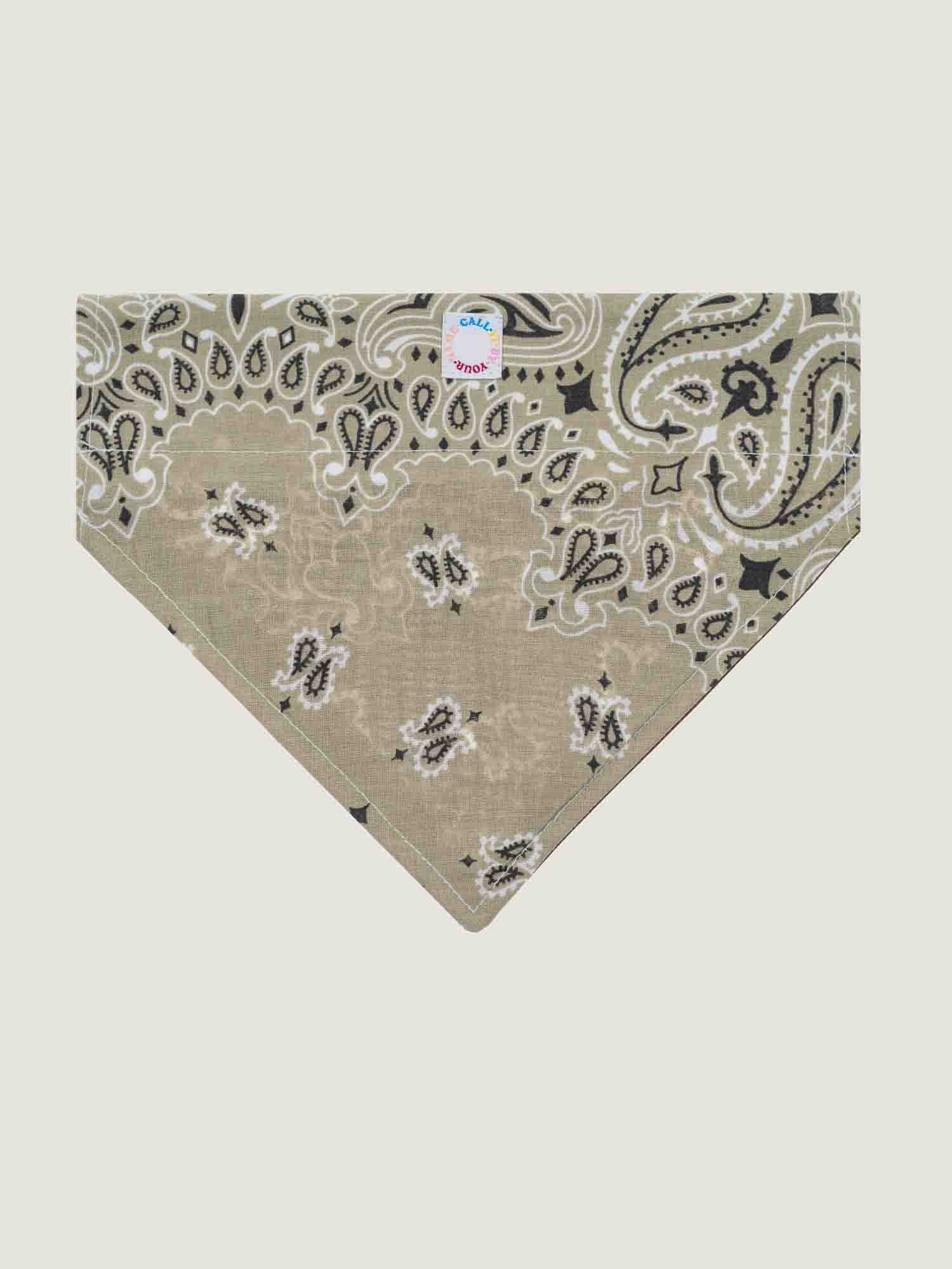 Grand bandana collier chien - Marron / Beige