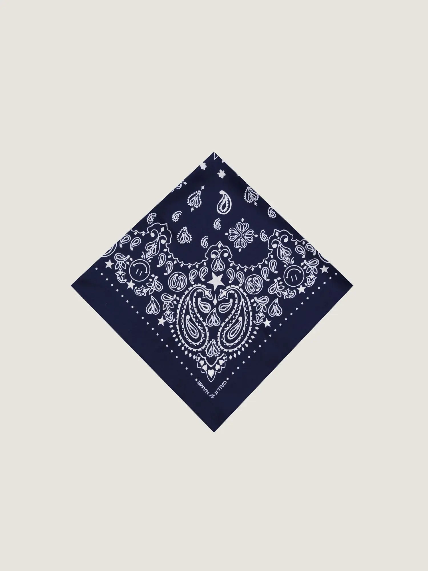 Silk Bandana - STAR - NAVY - Large Size