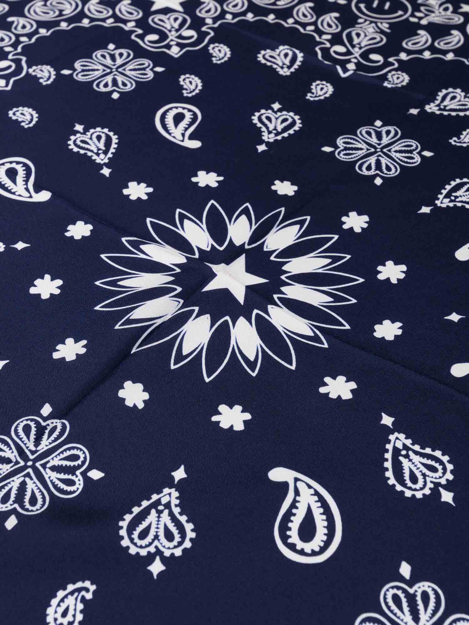 Silk Bandana - STAR - NAVY - Large Size