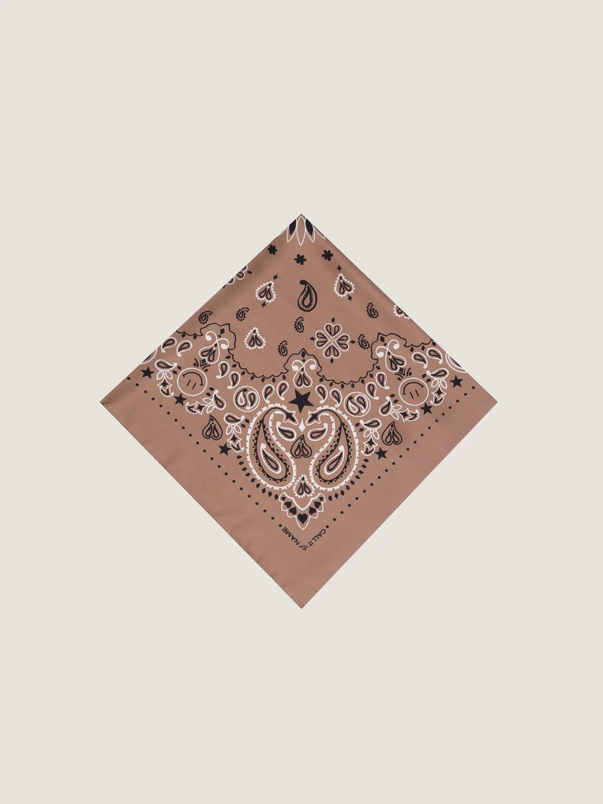 Silk Bandana - STAR - WOOD SMOKE - Large Size