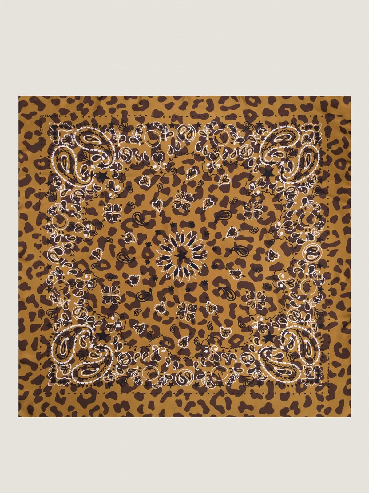 Silk Bandana - STAR - LEOPARD - Large Size