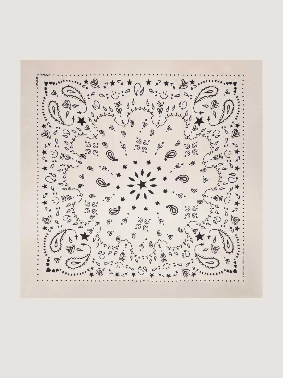 Bandana en soie - STAR - ÉCRU - Petit Modèle
