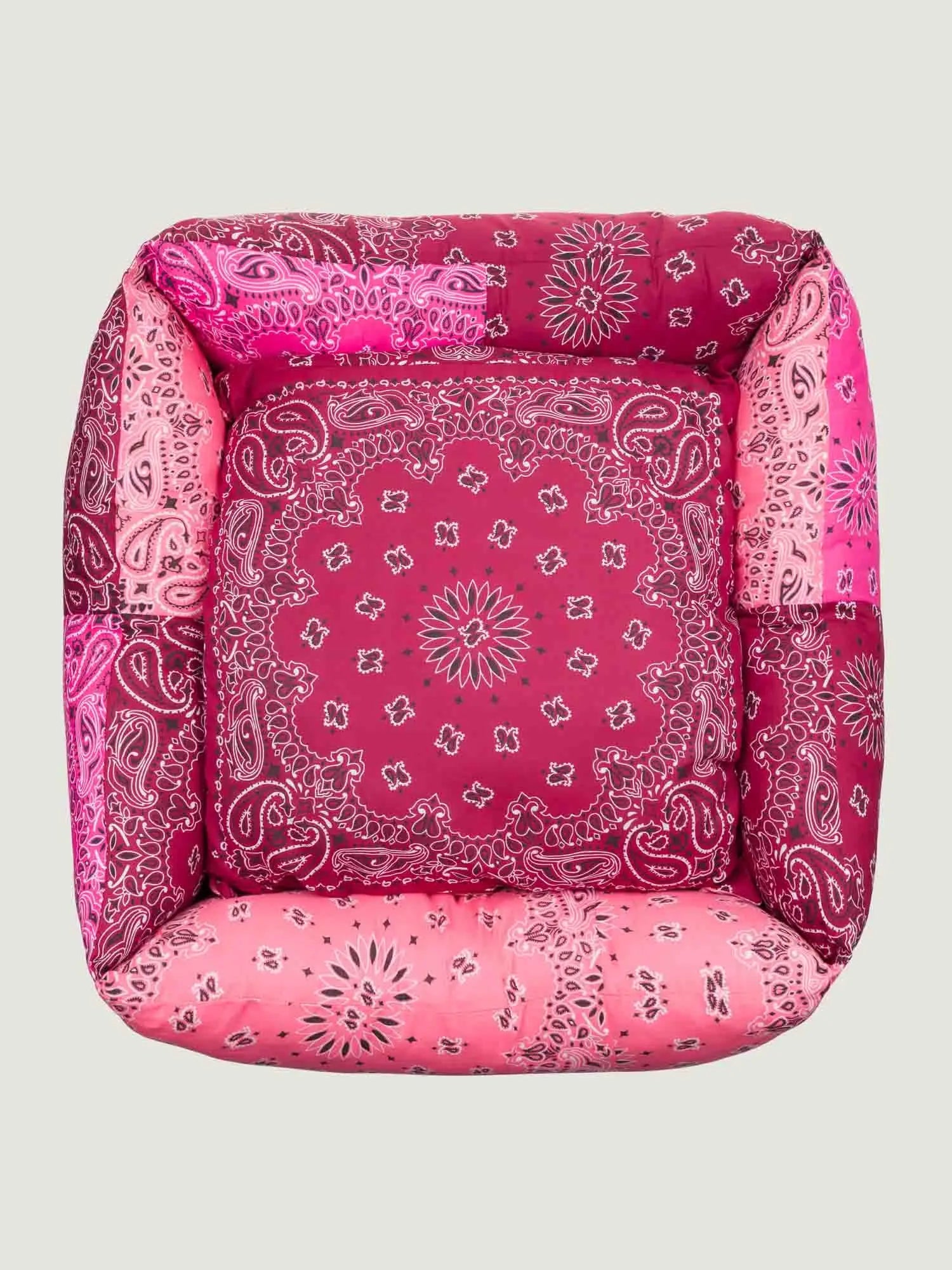 Large dog basket - Burgundy / Colorblock