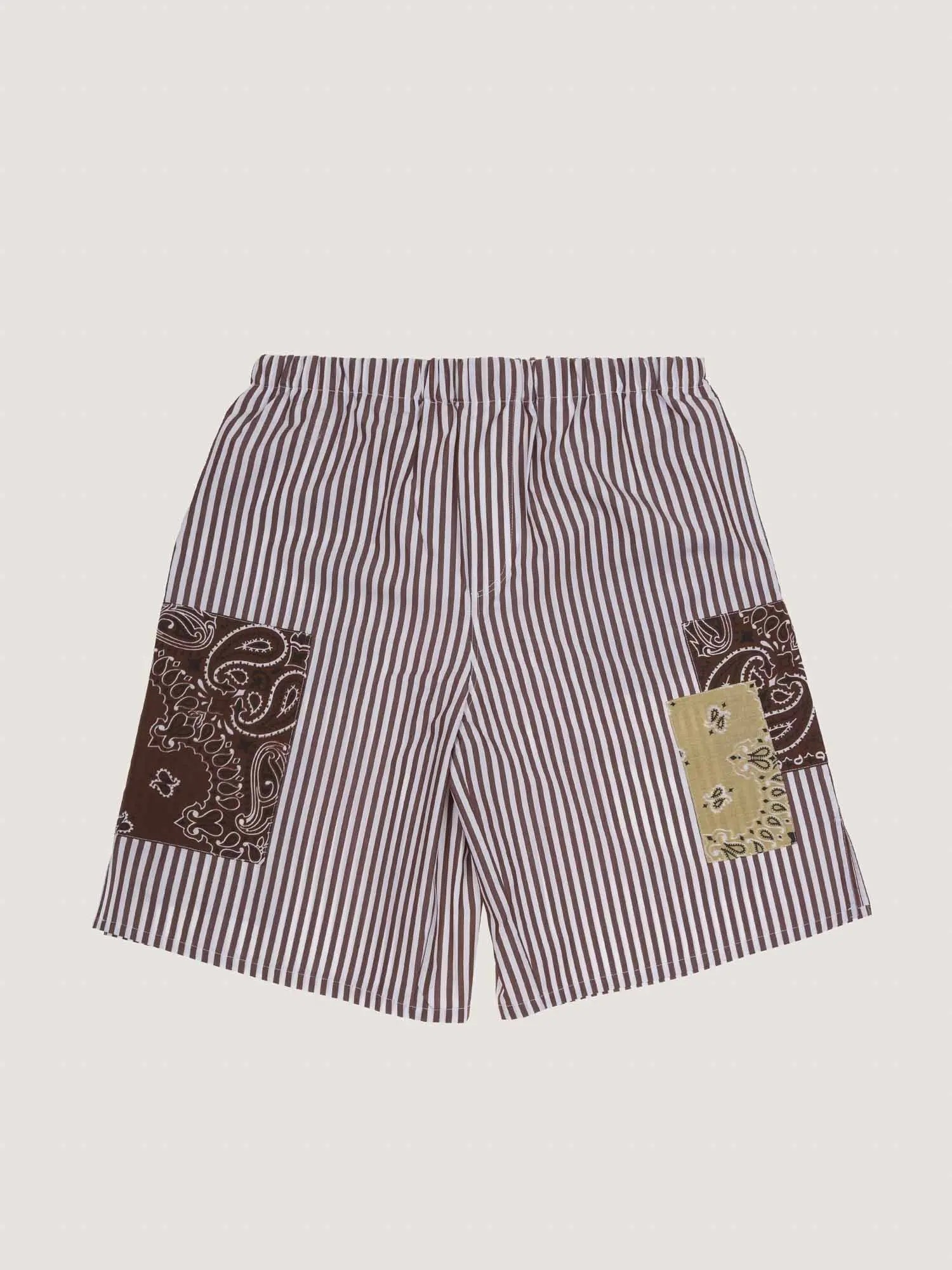 Bermuda rayé - Marron / Beige