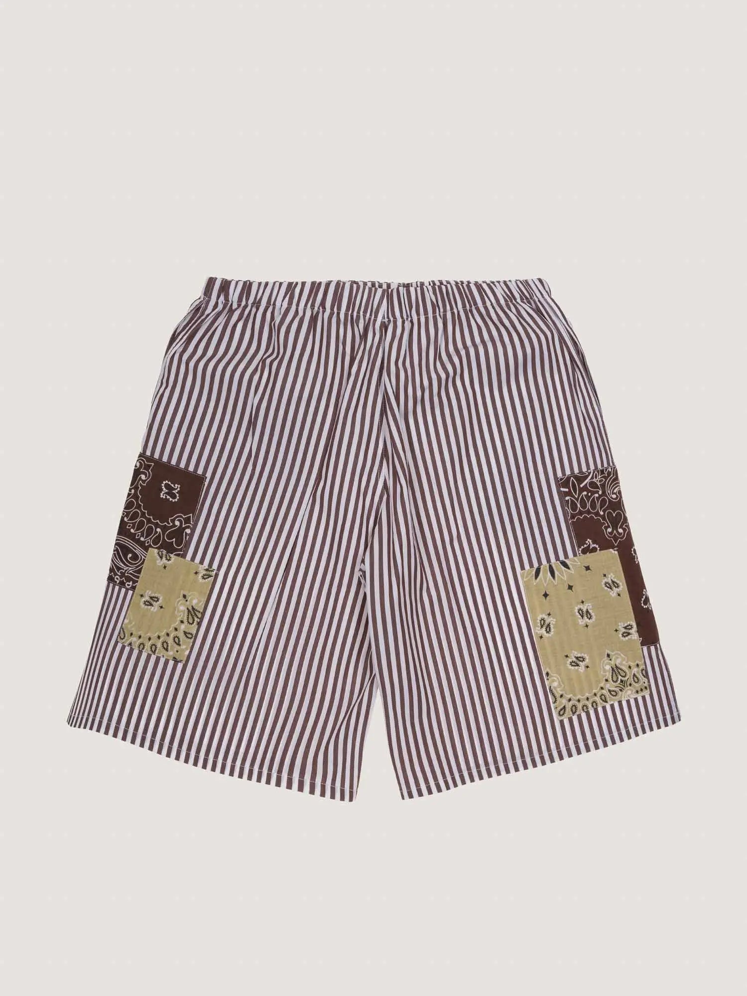 Bermuda rayé - Marron / Beige