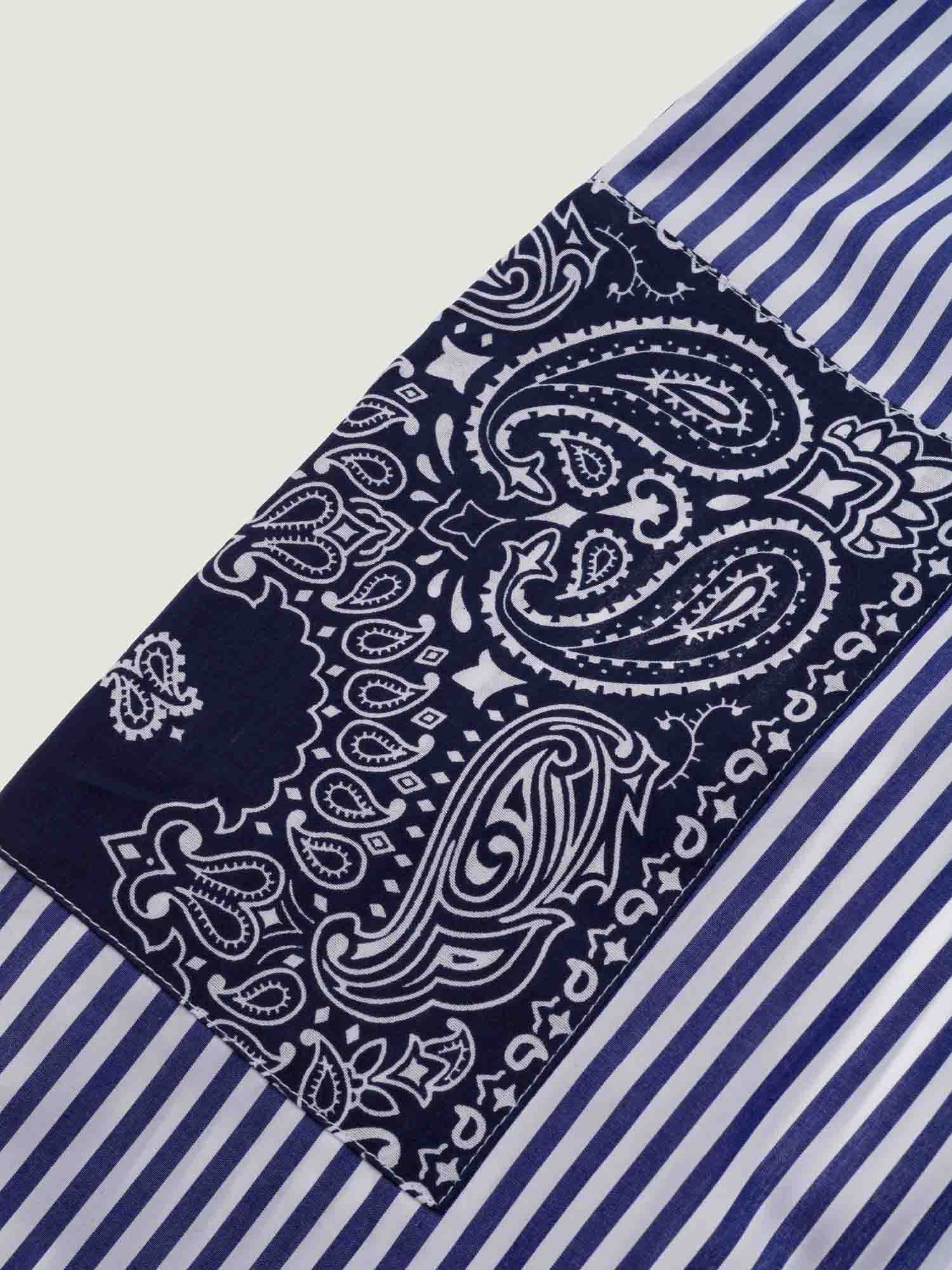 Bermuda rayé - Navy