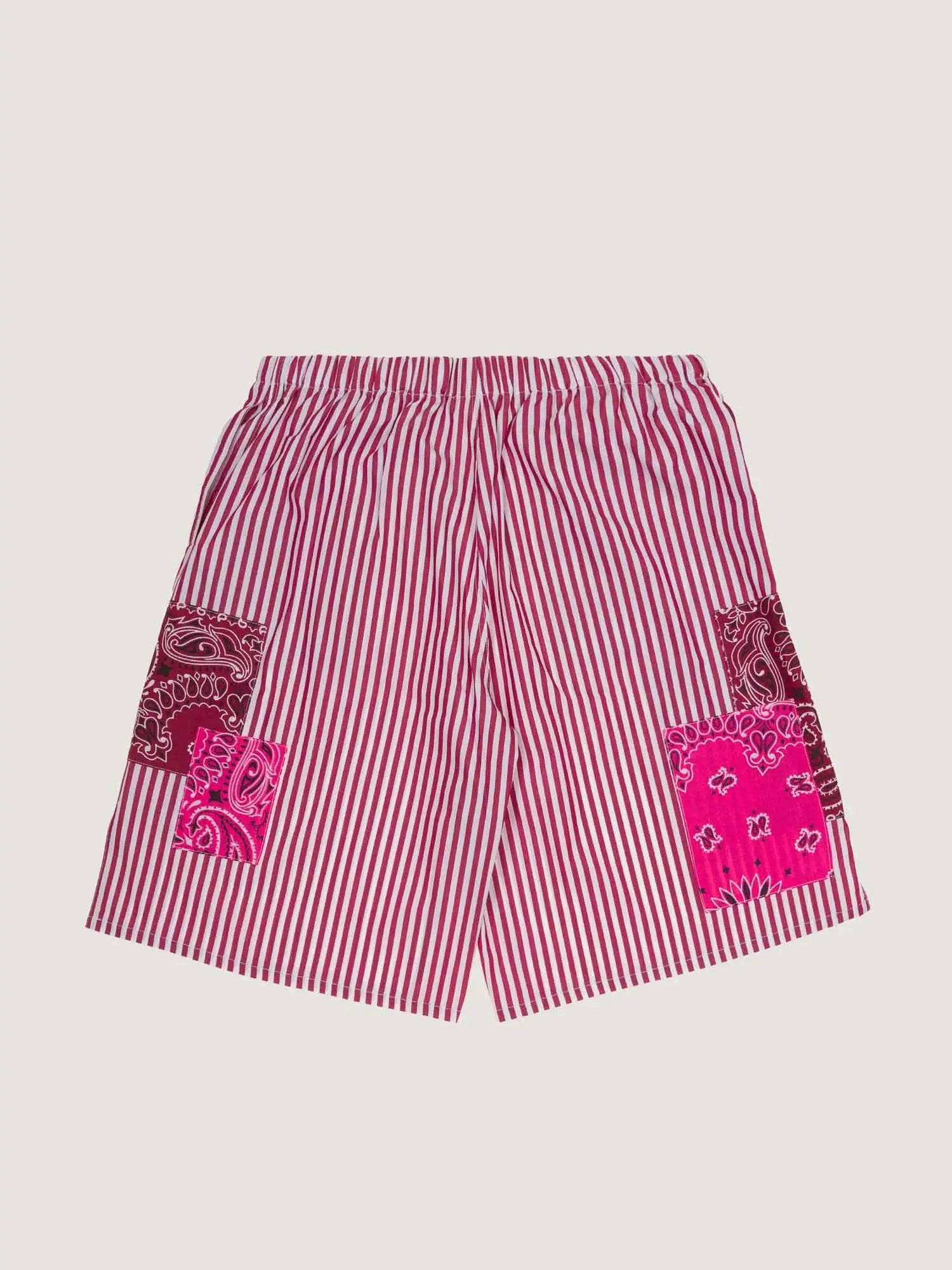 Striped Bermuda shorts - Burgundy / Fuchsia