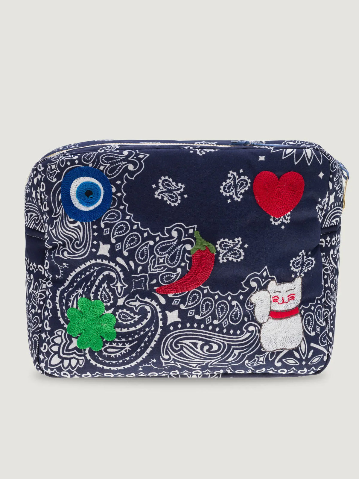 Trousse de toilette rectangle - MULTI-EMOJIS EYE - Navy / Chambray