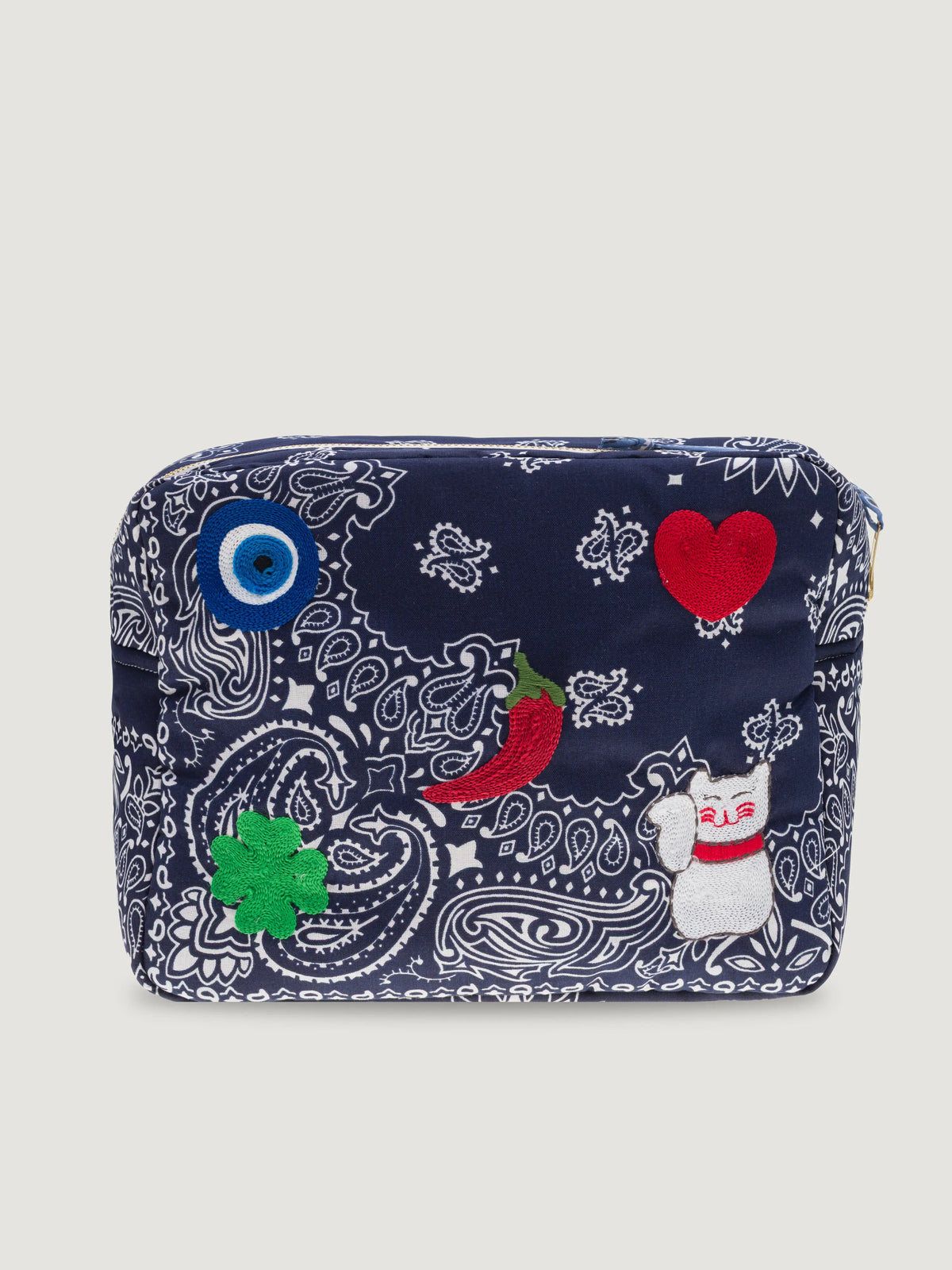 Trousse de toilette rectangle - MULTI-EMOJIS EYE - Navy / Chambray