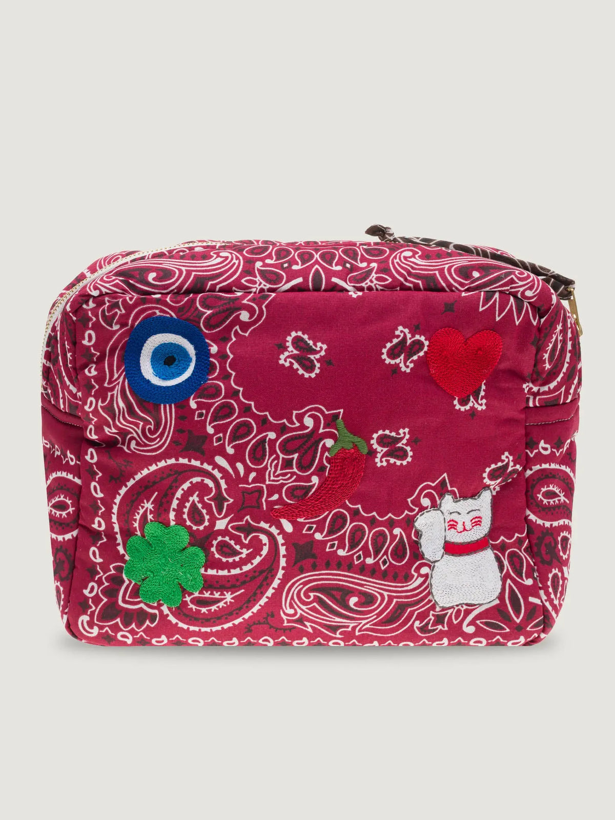 Trousse de toilette rectangle - MULTI-EMOJIS EYE - Bordeaux / Marron