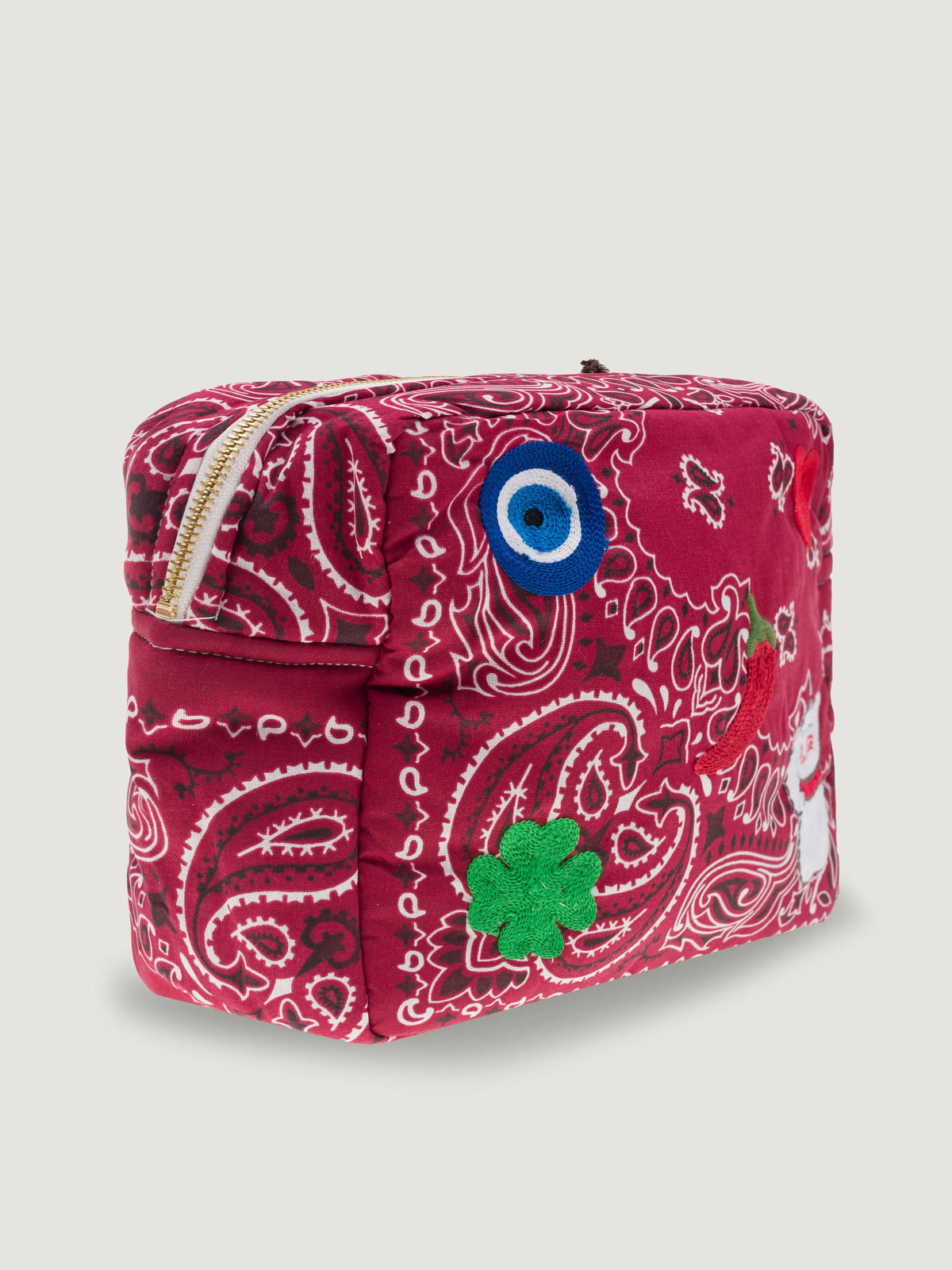 Trousse de toilette rectangle - MULTI-EMOJIS EYE - Bordeaux / Marron