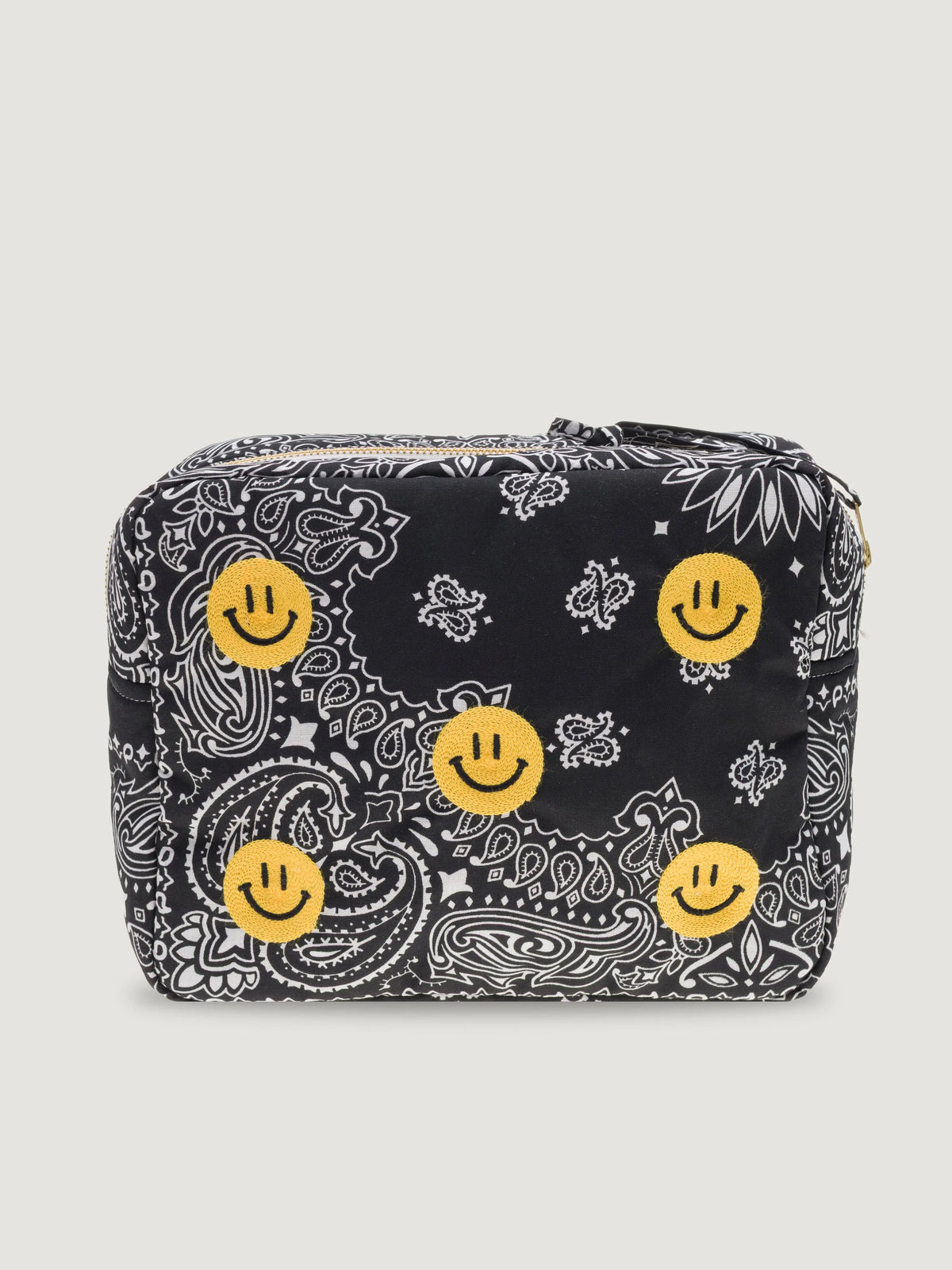 Trousse de toilette rectangle - MULTI-EMOJIS HAPPY FACE - All Black