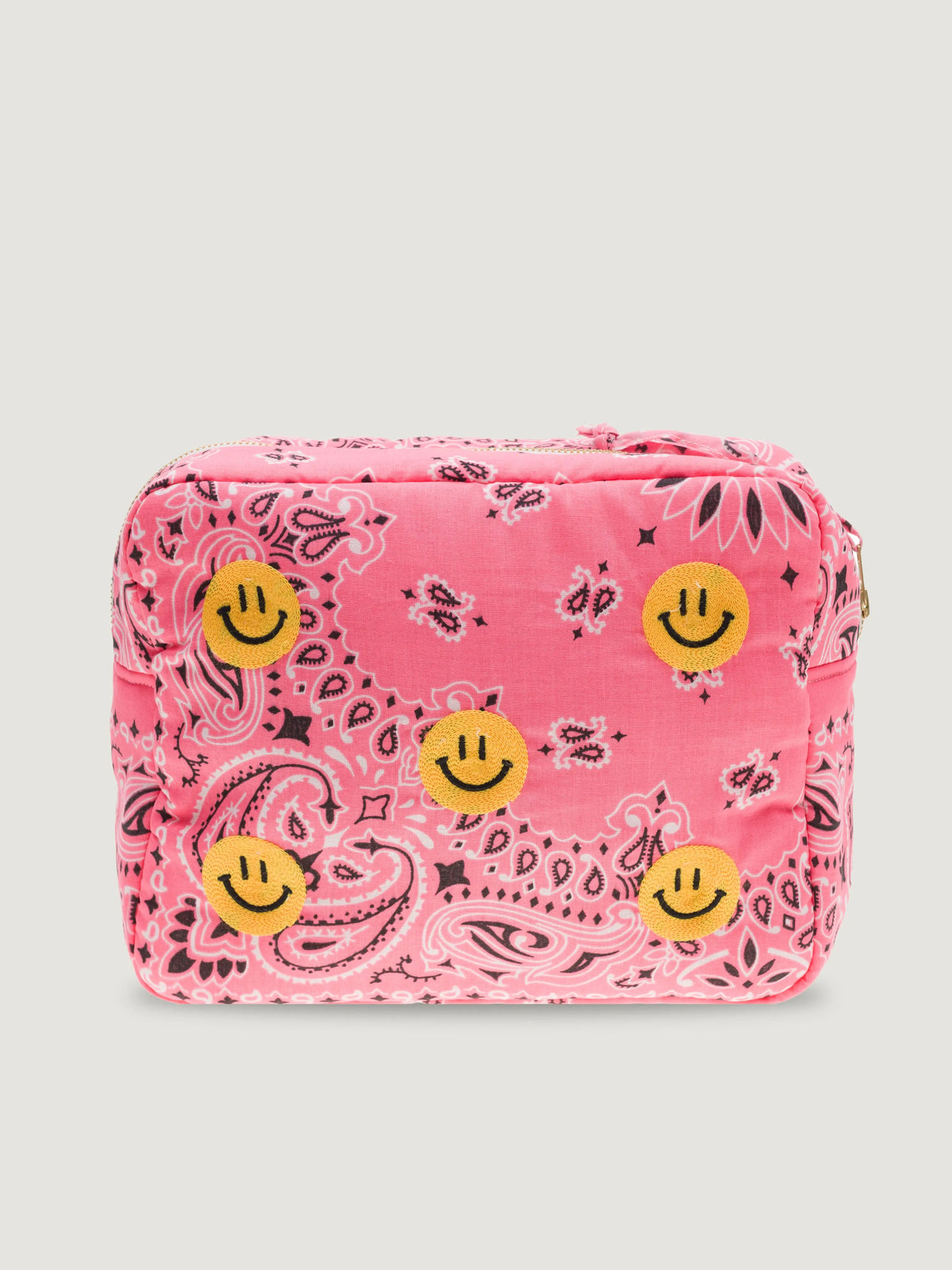 Trousse de toilette rectangle - MULTI-EMOJIS HAPPY FACE - Strawberry Pink / Pale Pink