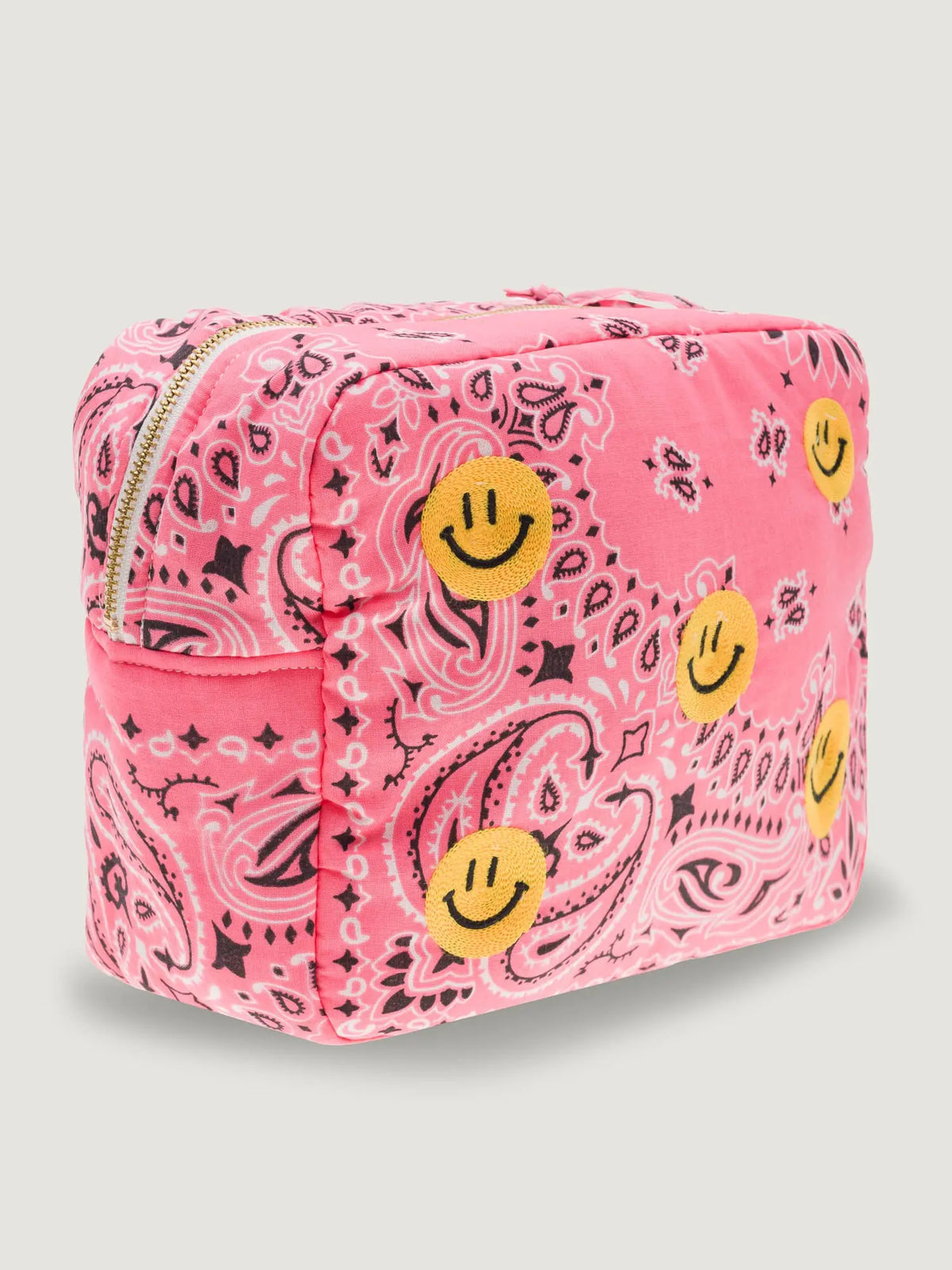 Trousse de toilette rectangle - MULTI-EMOJIS HAPPY FACE - Strawberry Pink / Pale Pink