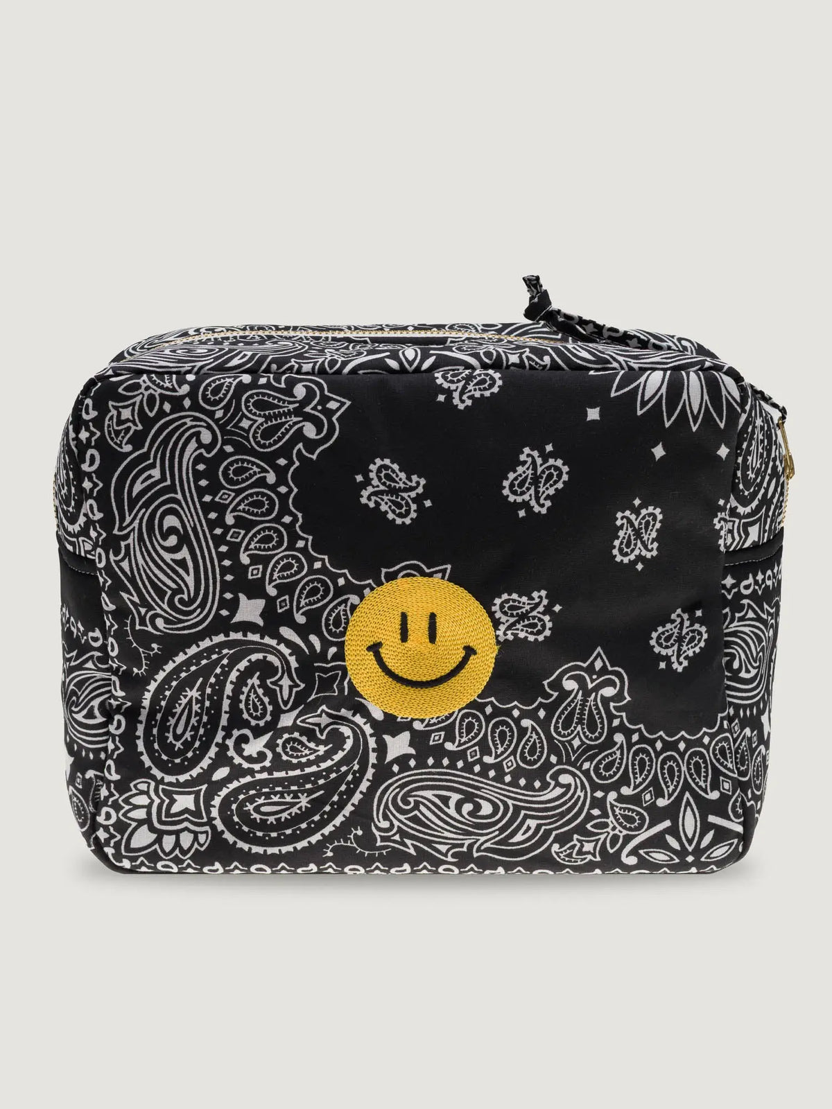 Trousse de toilette rectangle - HAPPY FACE - All Black