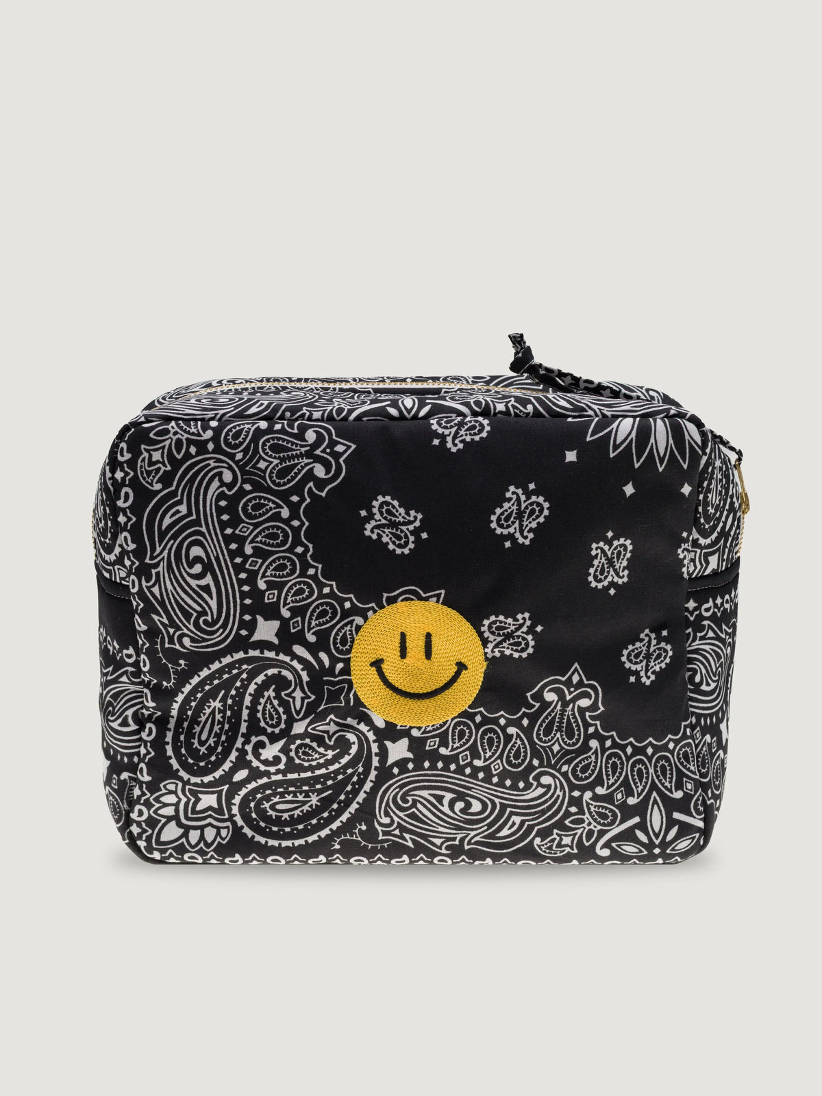 Trousse de toilette rectangle - HAPPY FACE - All Black
