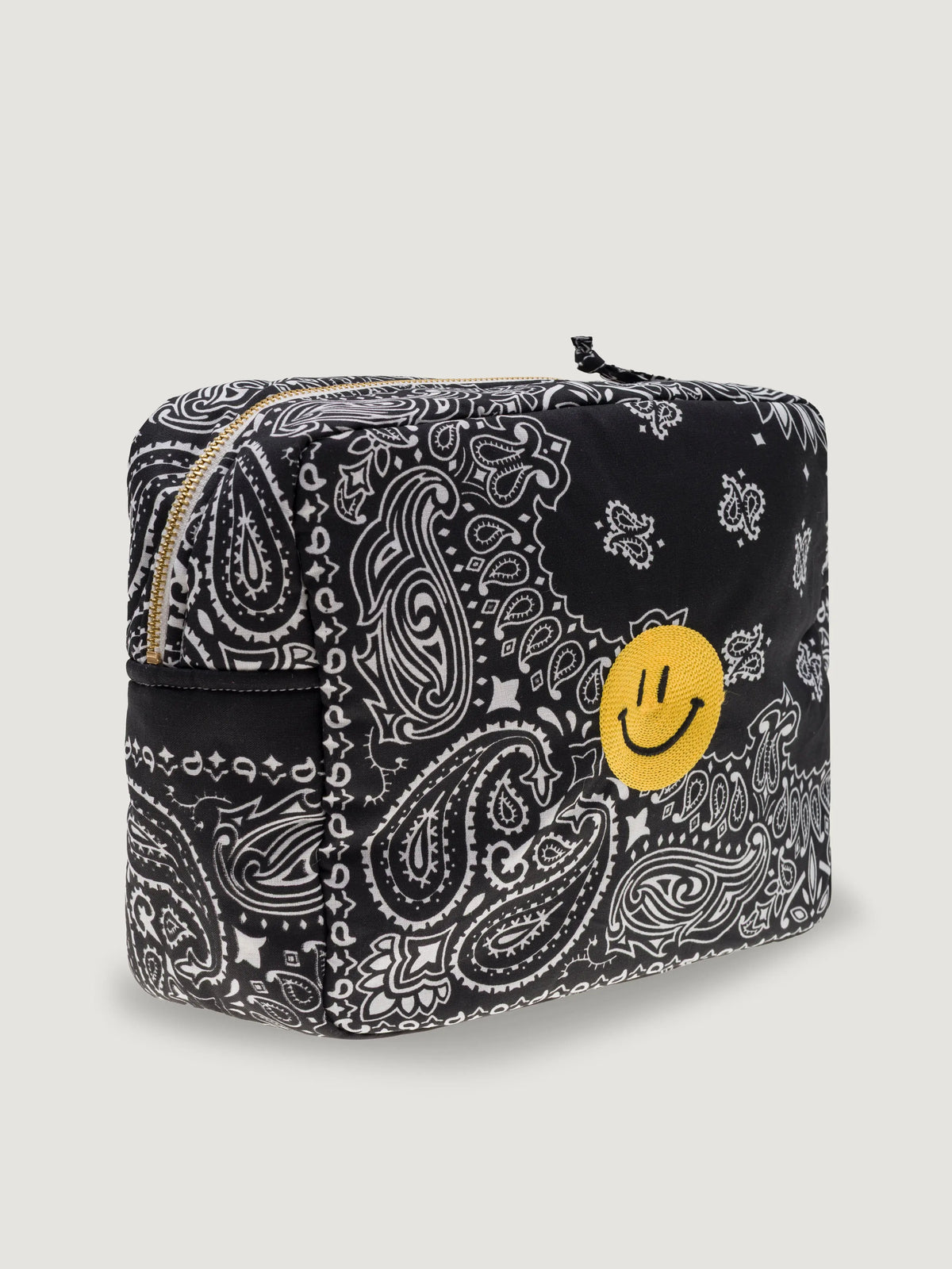 Trousse de toilette rectangle - HAPPY FACE - All Black