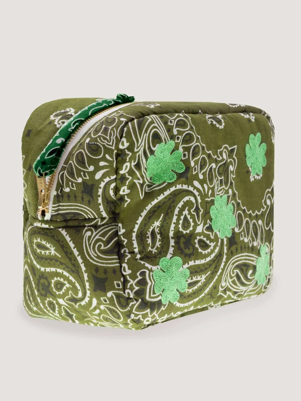 Mini rectangular toiletry bag - MULTI-EMOJIS CLOVER - Bronze / Week-end Green