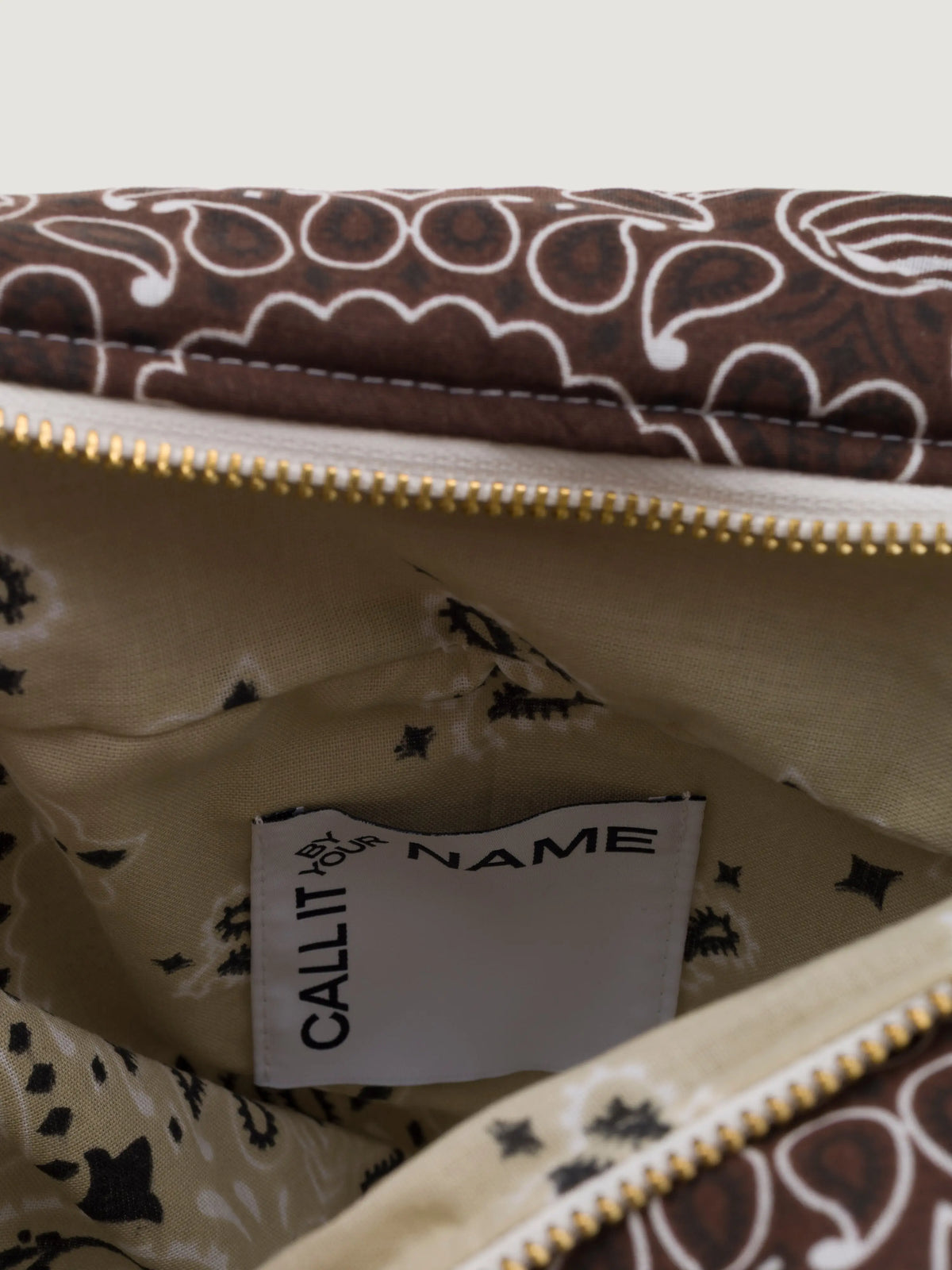 Trousse de toilette rectangle - MULTI-EMOJIS TREFLE - Marron / Beige