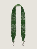 Embroidered Large Bag Strap - HEARTS - Week-end Green