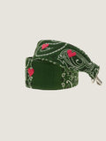 Embroidered Large Bag Strap - HEARTS - Week-end Green