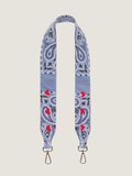Embroidered Large Bag Strap - HEARTS - Chambray