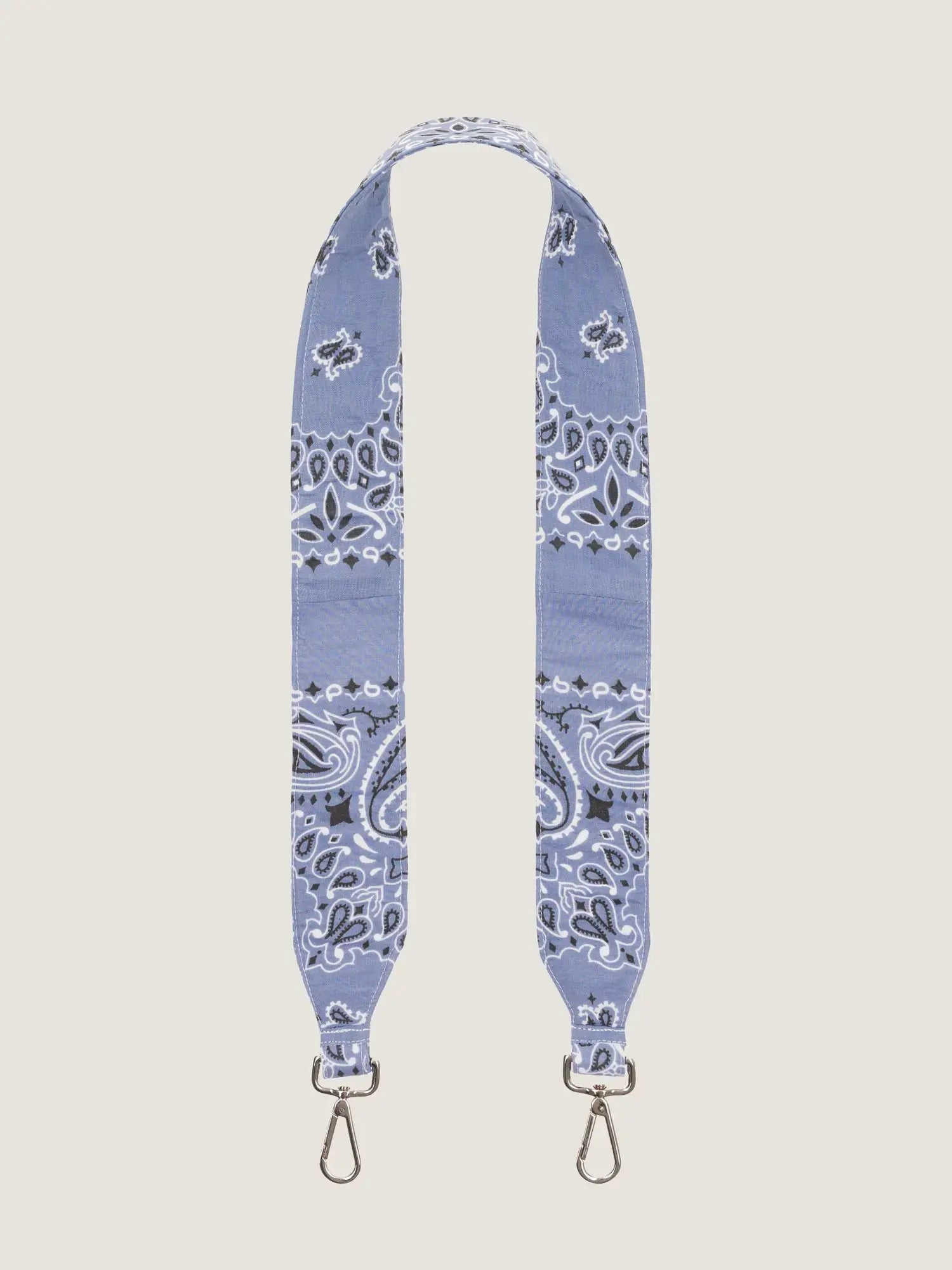 Embroidered Large Bag Strap - HEARTS - Chambray