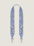 Embroidered Large Bag Strap - HEARTS - Chambray