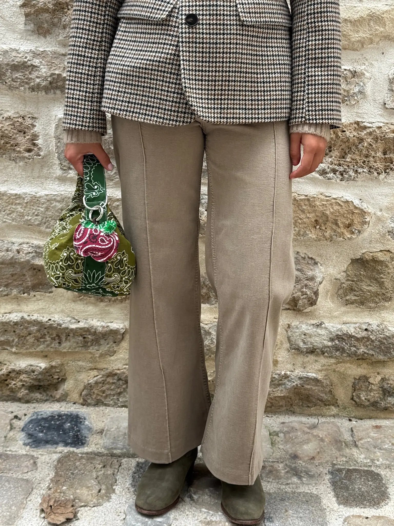 Mini Berlingot Bag - Bronze / Weekend Green