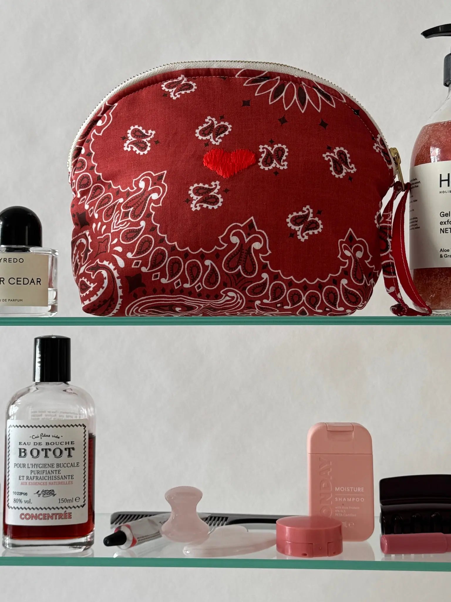 Trousse de Toilette Mini - COEUR - Vintage red / Real Red
