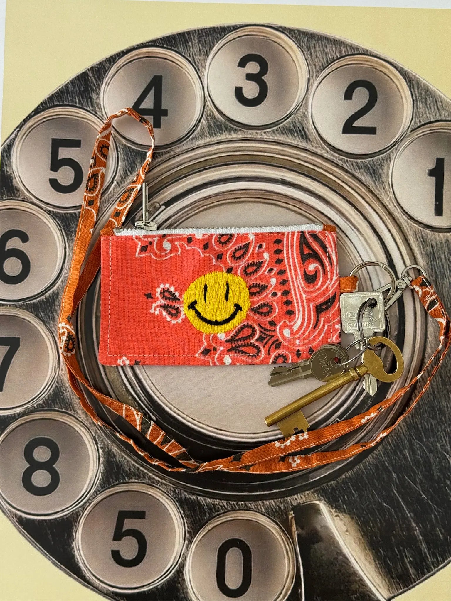 Porte-carte - HAPPY FACE - Honey Suckle / Burnt Orange