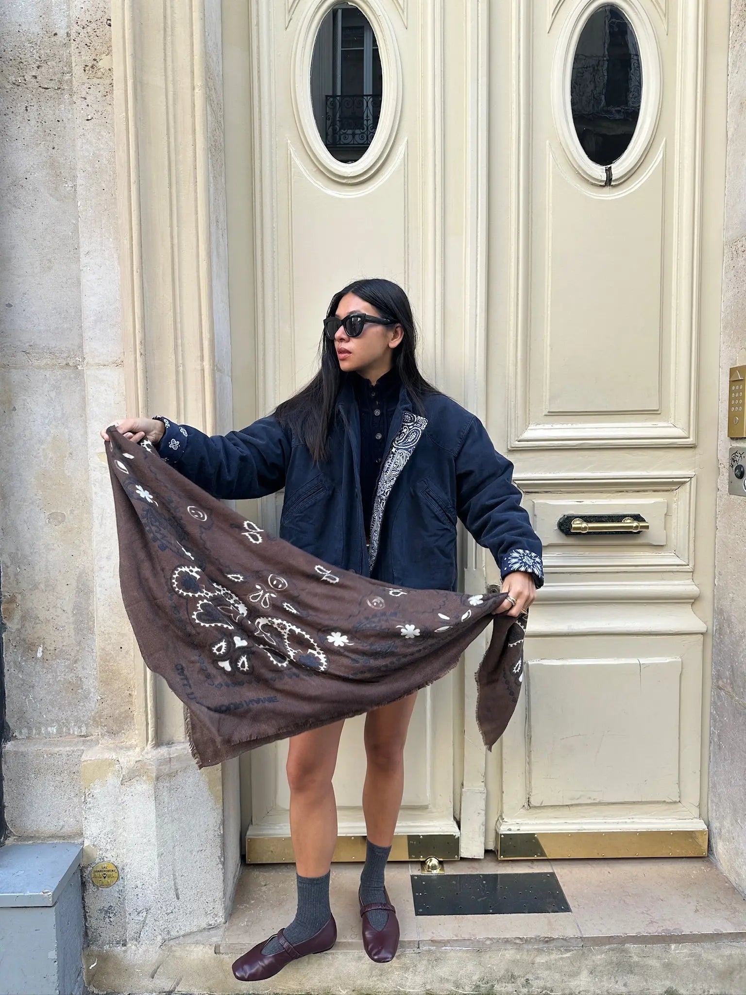 Etole Paisley - MARRON