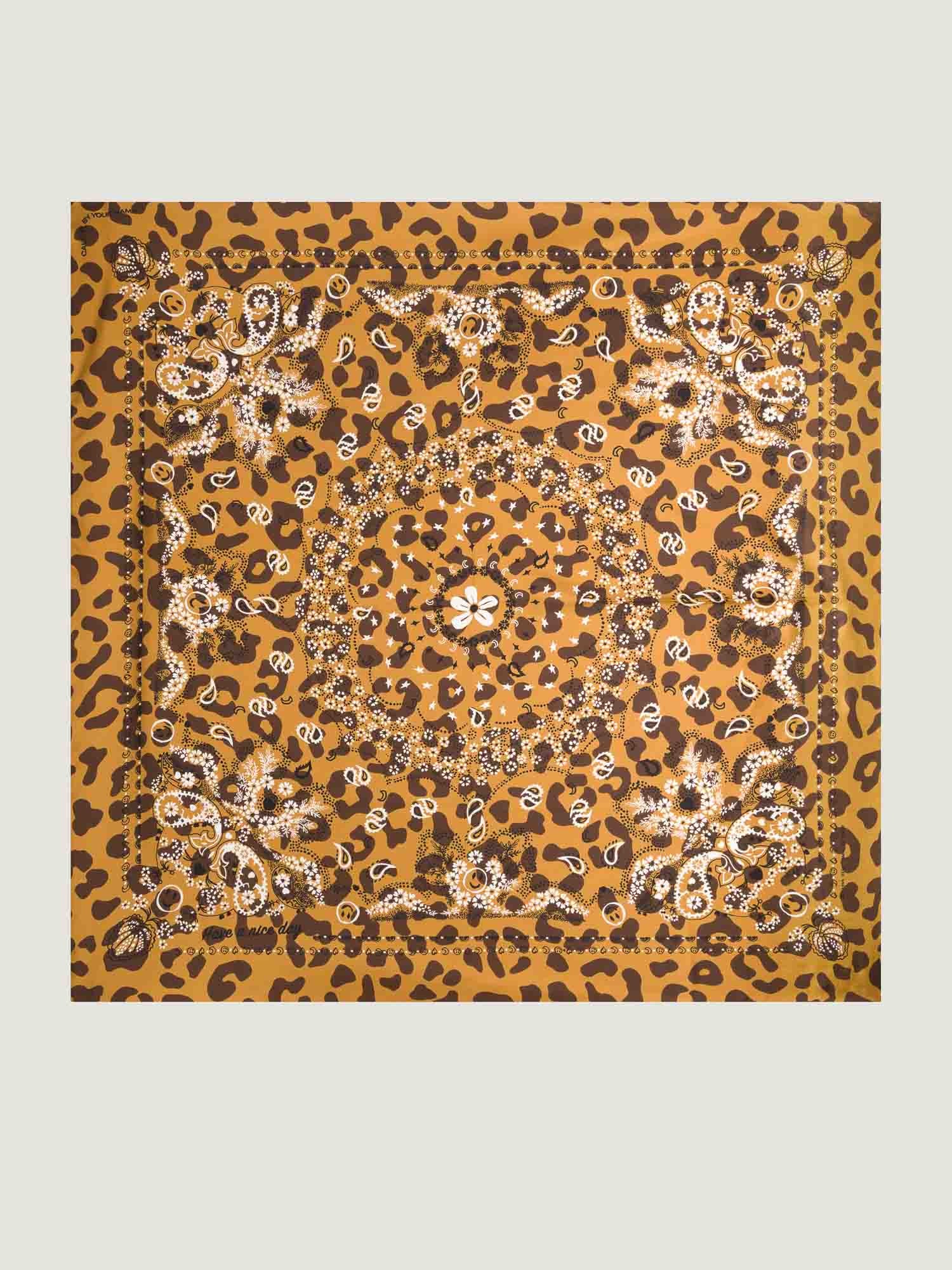 Silk Bandana - LEOPARD - Large Size