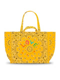 Maxi Cabas Tote - LOVE - All Gold Yellow