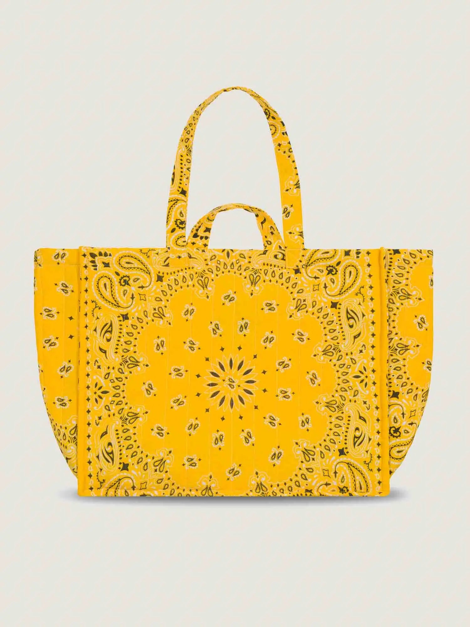 Quilted Maxi Cabas Tote - All Gold Yellow 
