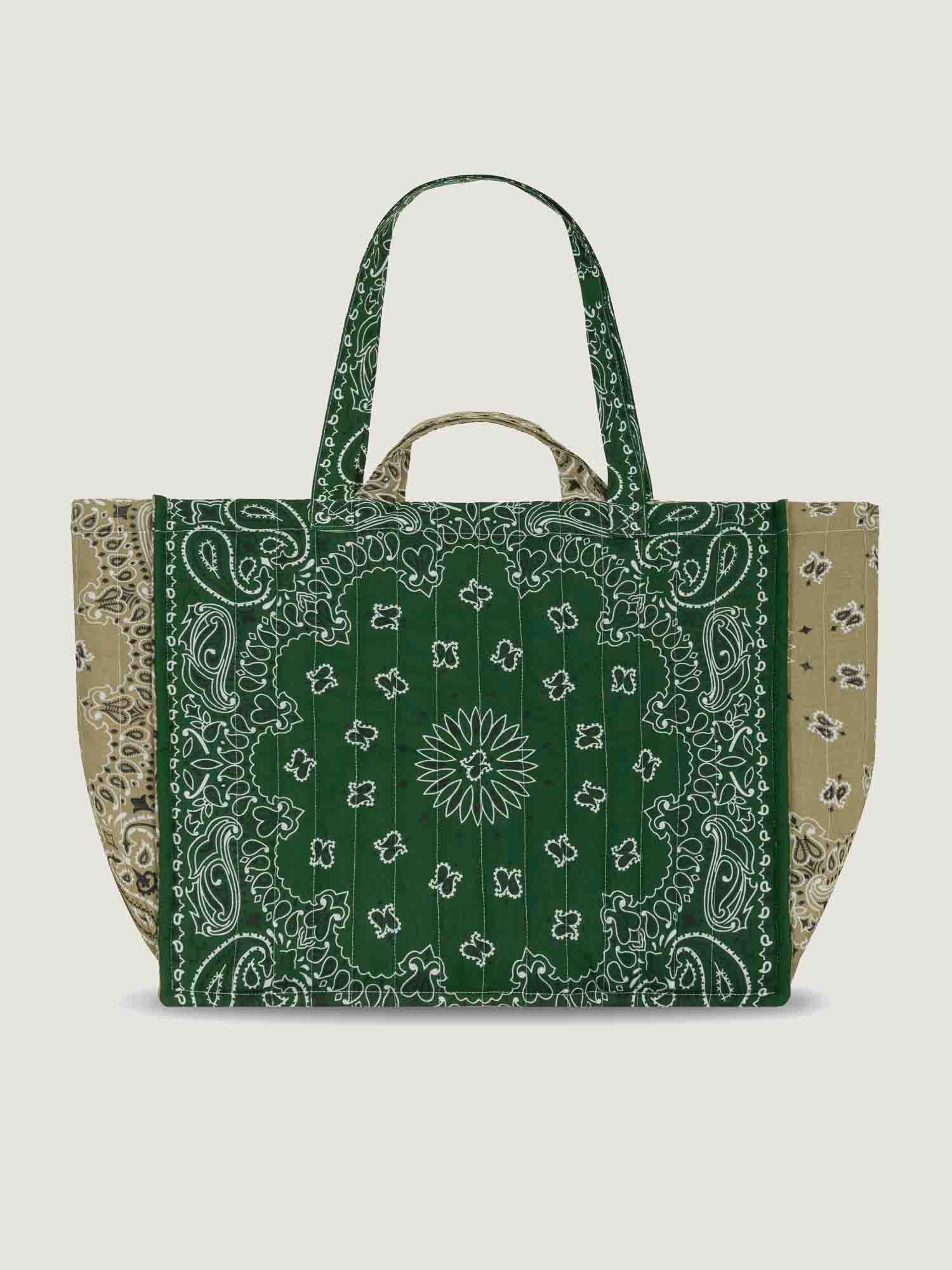 Maxi Cabas Matelassé - LUCK - Vert Week-end / Beige
