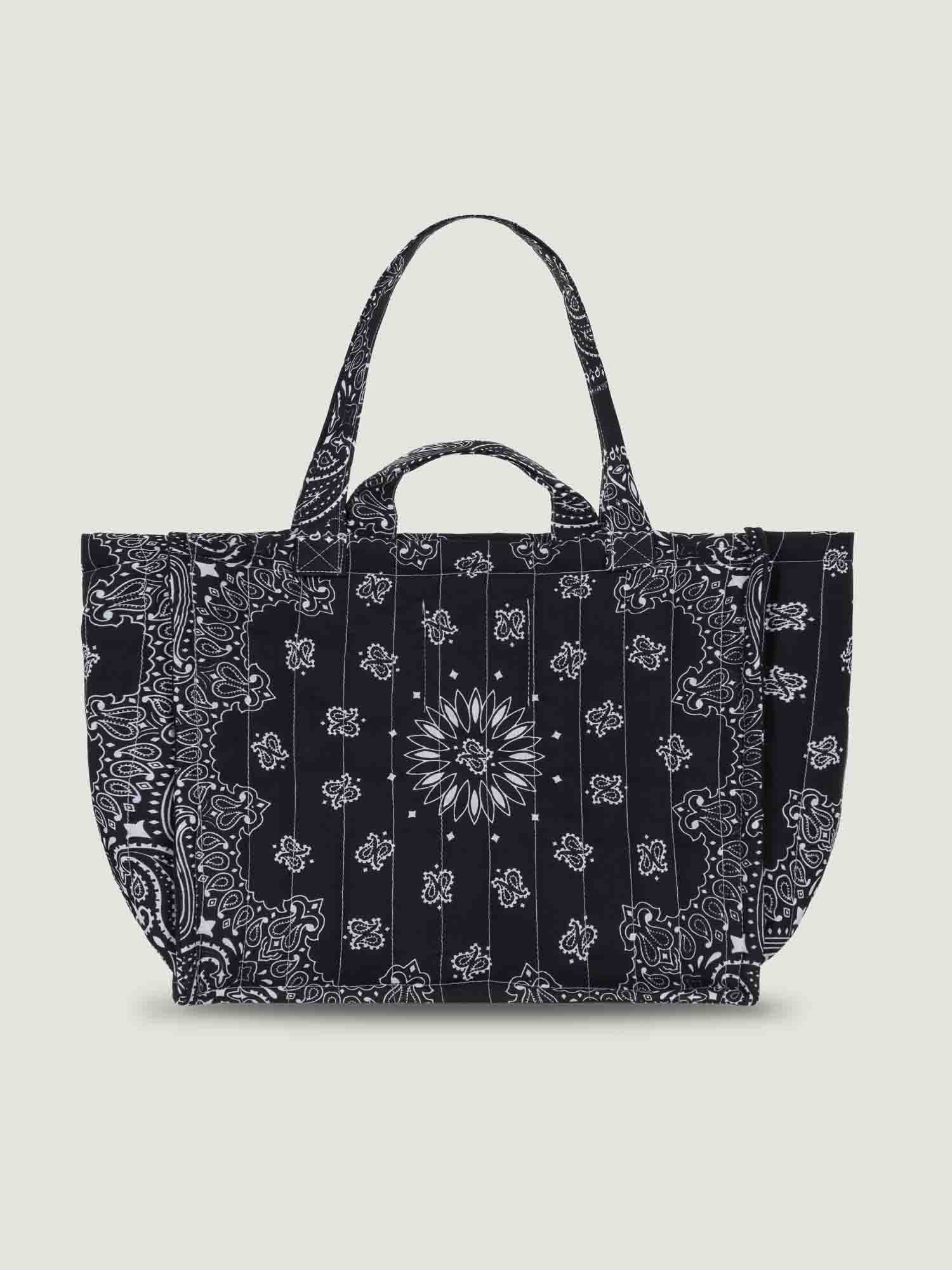 Maxi Quilted Tote Bag - MULTI-EMOJIS - All Black