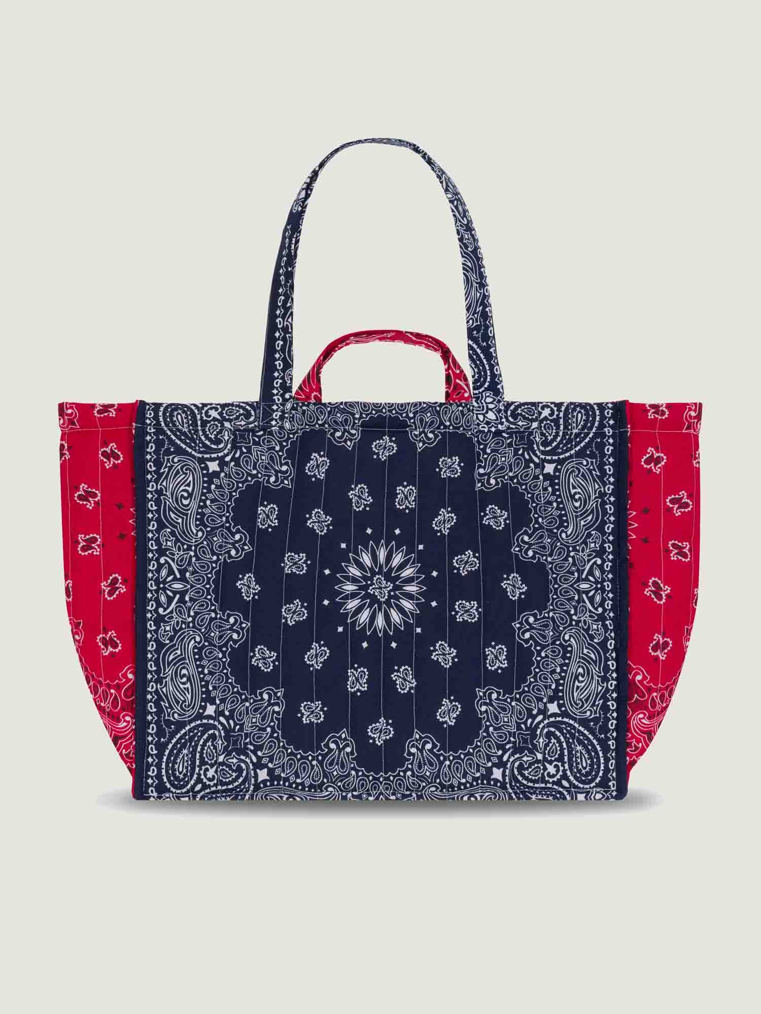 Medium Cabas Tote - HEARTS - Navy / Real red