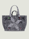 Quilted Maxi Cabas Tote - PATCHWORK - Dark Grey / Colorblock