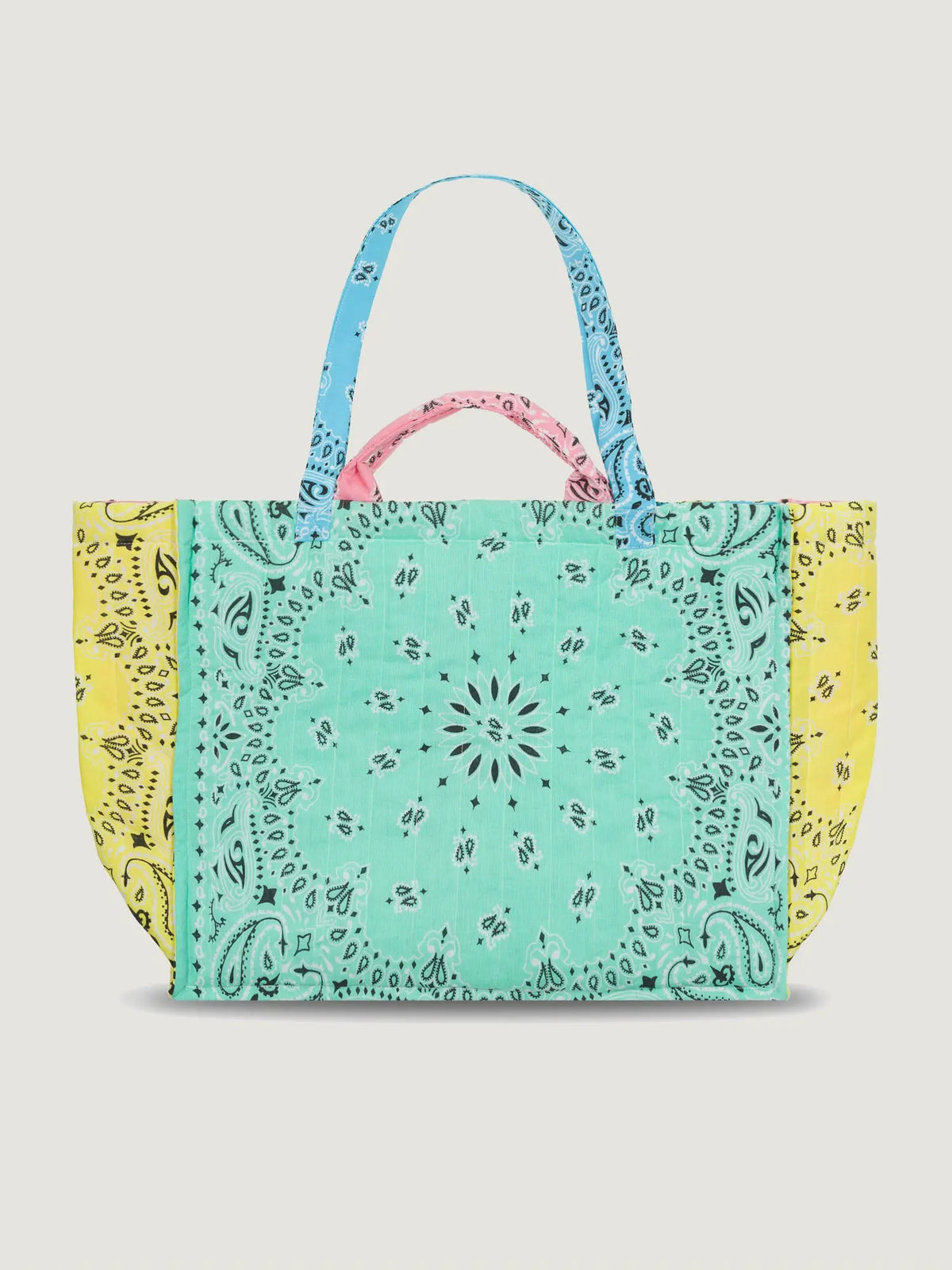 Maxi Cabas Matelassé - PATCHWORK - Mint / Colorblock