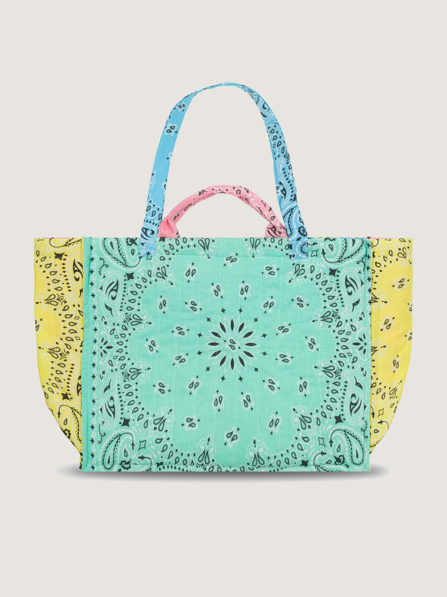 Maxi Cabas Matelassé - PATCHWORK - Mint / Colorblock