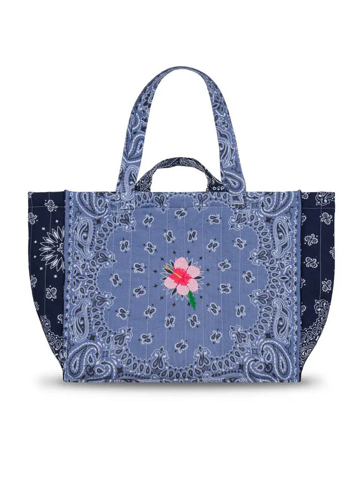 PREORDER- Maxi Cabas Matelassé Love in Chambray/ Navy
