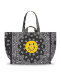 Maxi Cabas Matelassé - HAPPY FACE - All Black