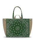 Maxi Cabas Tote - LOVE - Weekend Green / Beige