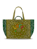 Maxi Cabas Tote - LUCK - Bronze / Weekend Green