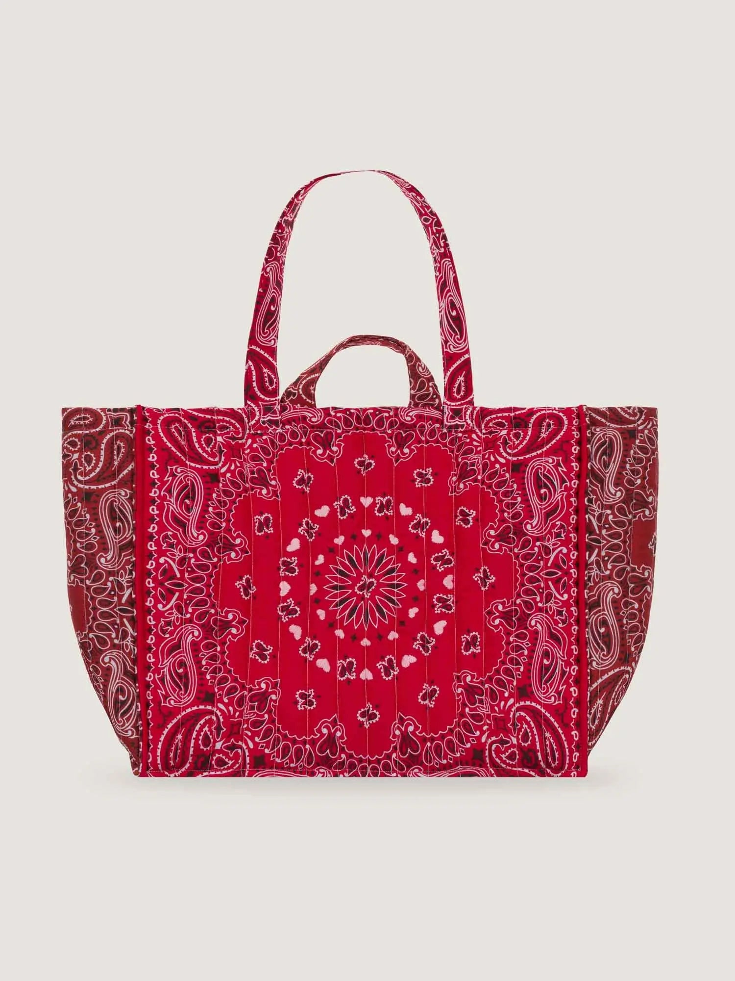 Maxi Cabas Matelassé - MULTI COEURS - Real Red/Vintage Red