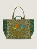 Maxi Cabas Matelassé - LOVE - Bronze / Vert Week End